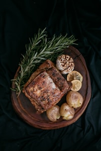 brown bread on brown wooden round plate