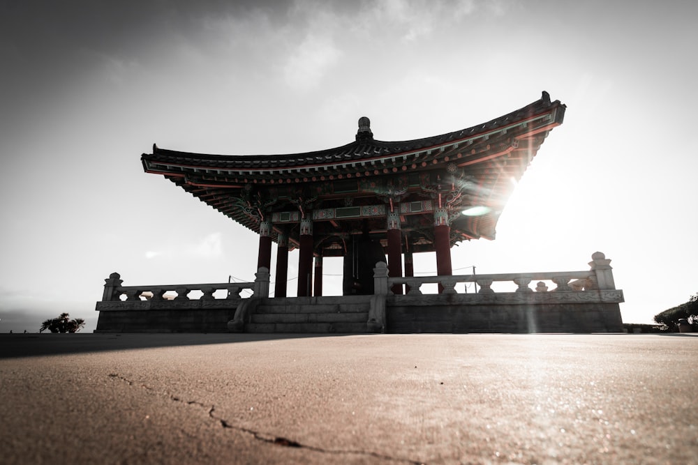 brown wooden temple under gray sky during daytime