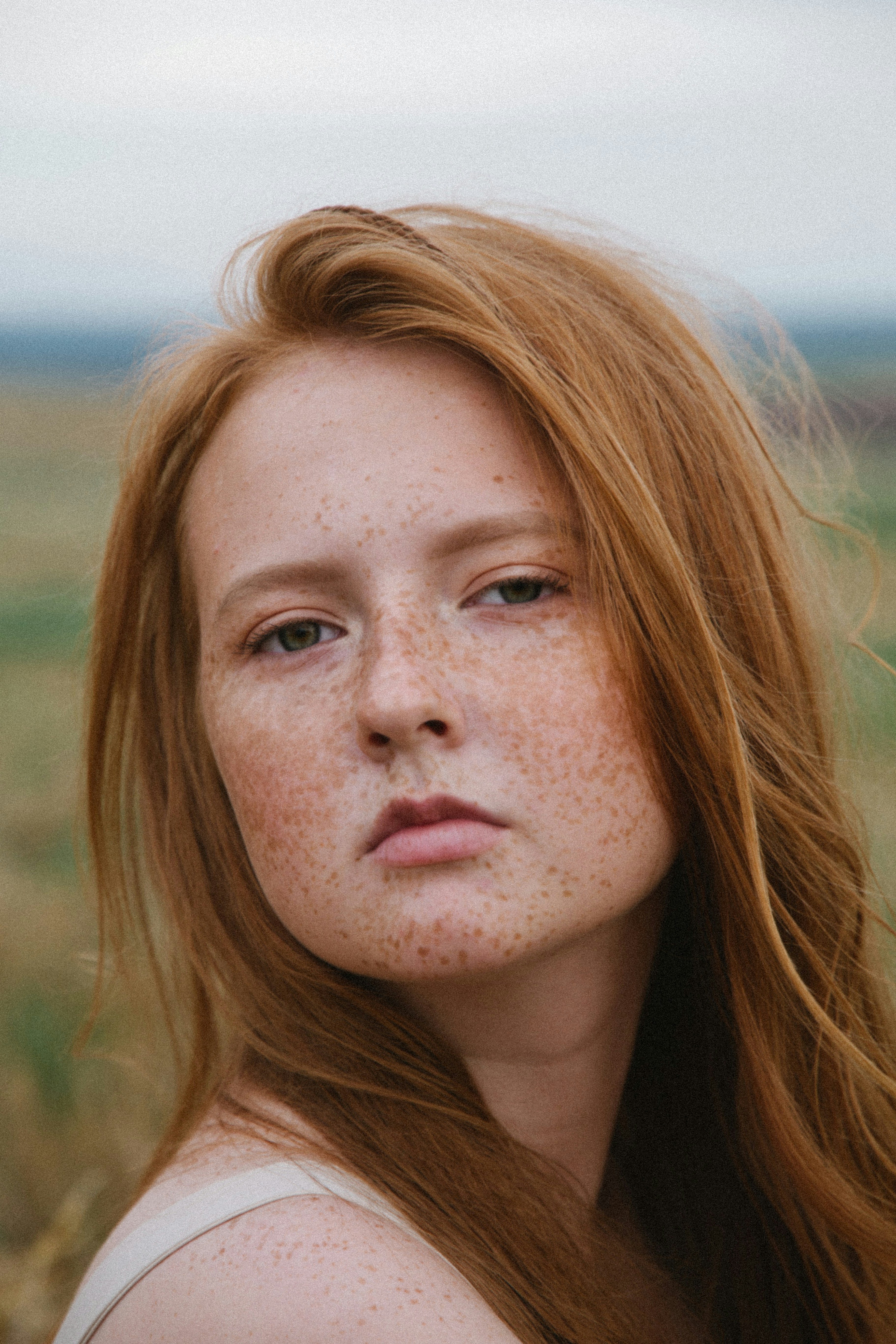 A woman with natural red hair