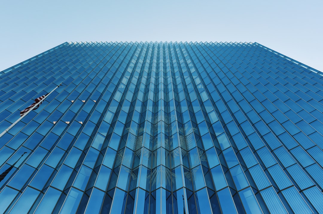 blue and white glass roof