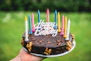 happy birthday cake with candles