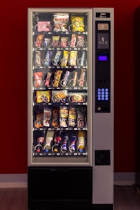 red and black vending machine