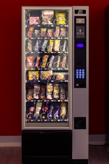 red and black vending machine