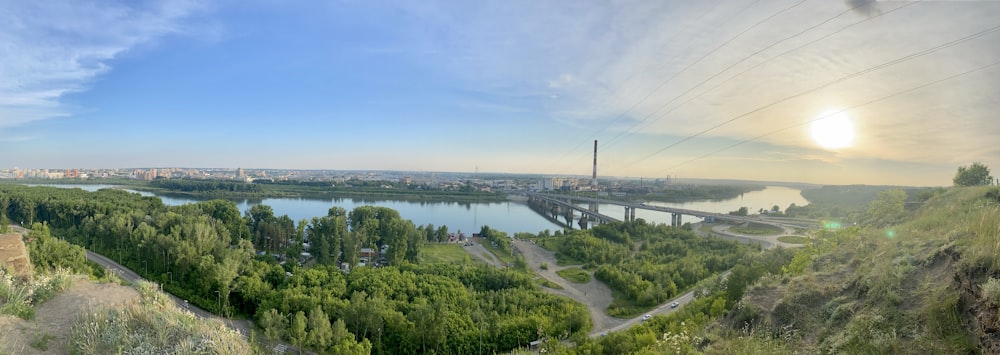 green trees near body of water under blue sky during daytime