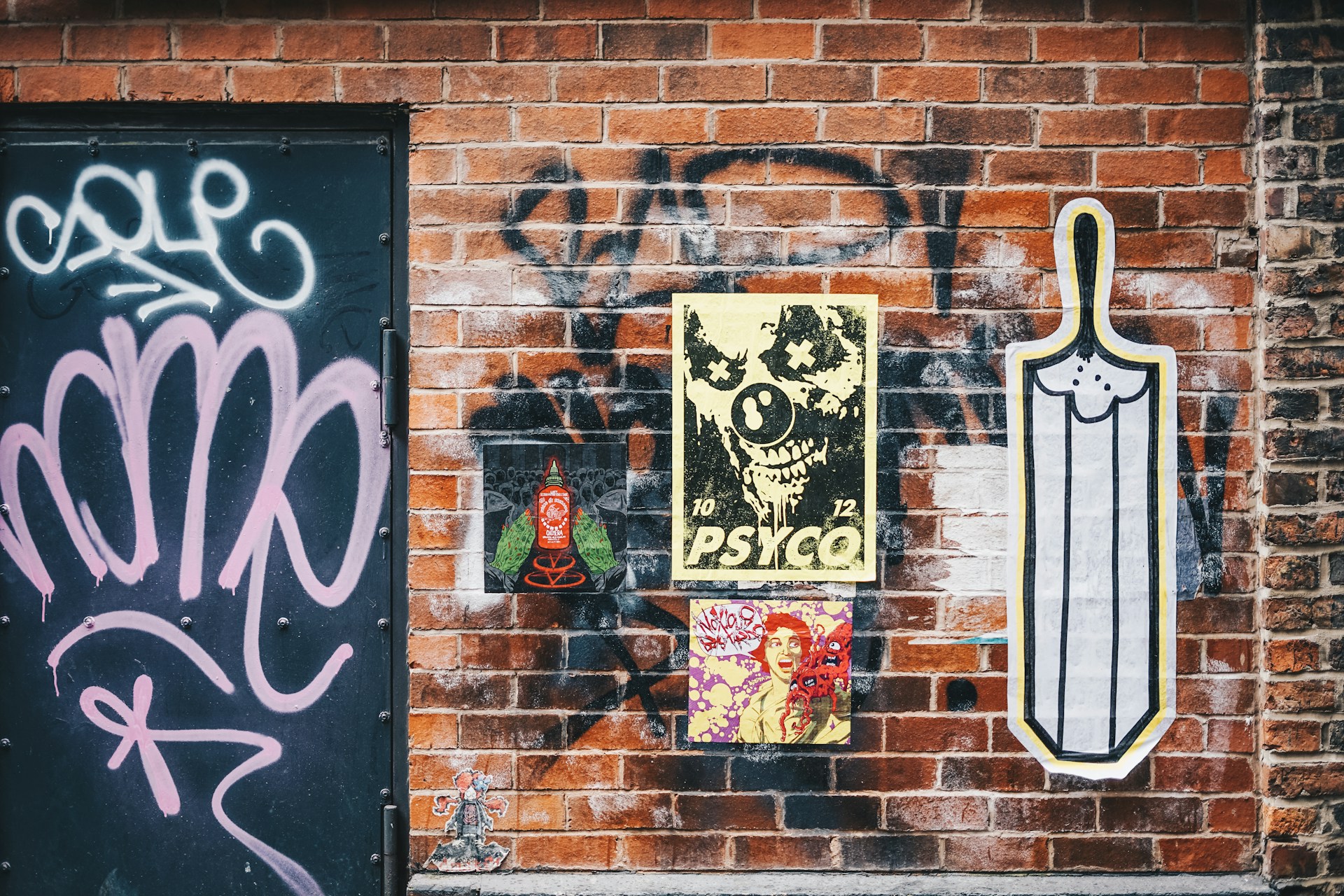 black and white wall graffiti