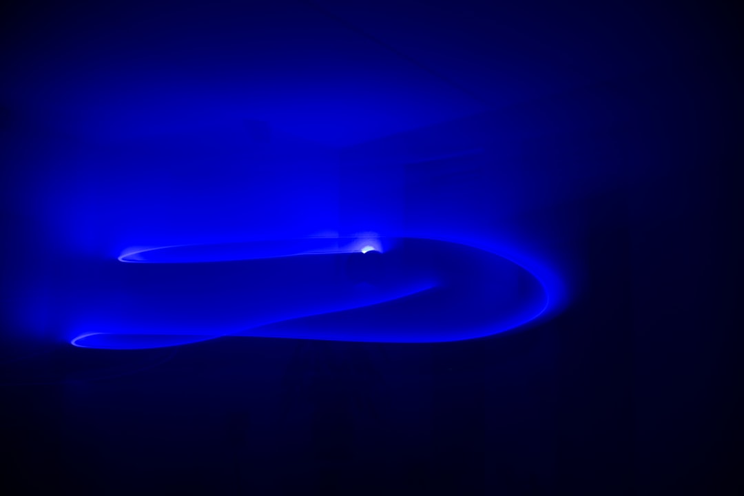 blue light in dark room