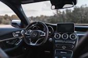 black mercedes benz car interior