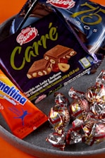 orange and blue labeled pack