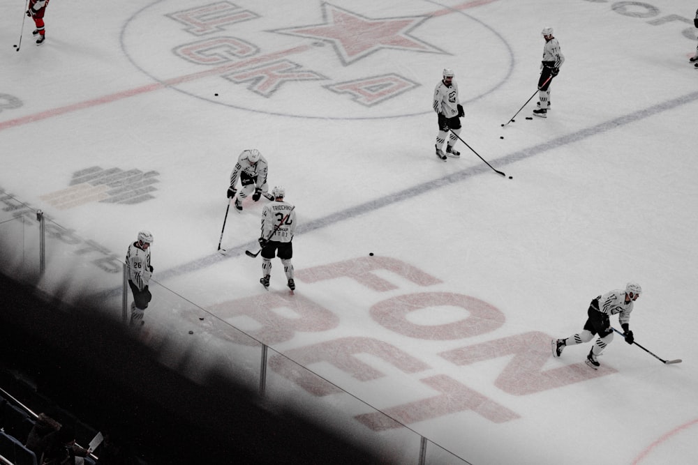 2 men playing ice hockey