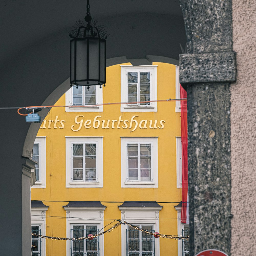 yellow and red concrete building