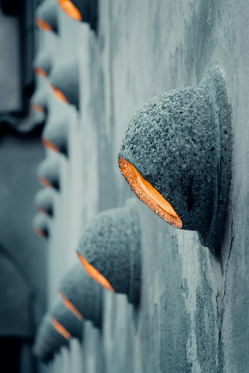 selective focus photography of gray knit cap