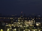 city skyline during night time