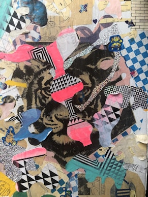 red white and blue heart shaped textile