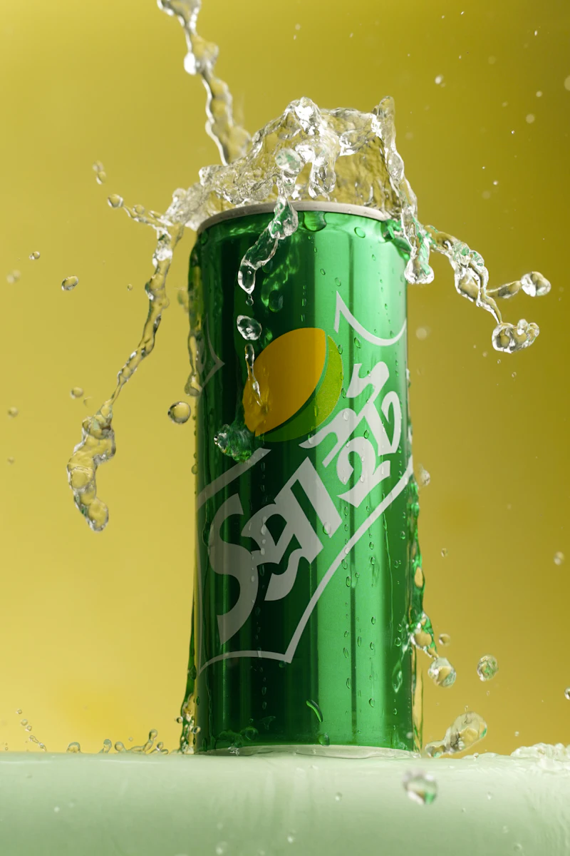 Canettes de boissons alignées en rayon
