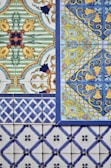blue and yellow floral wall decor