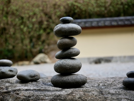 black and gray stone stack