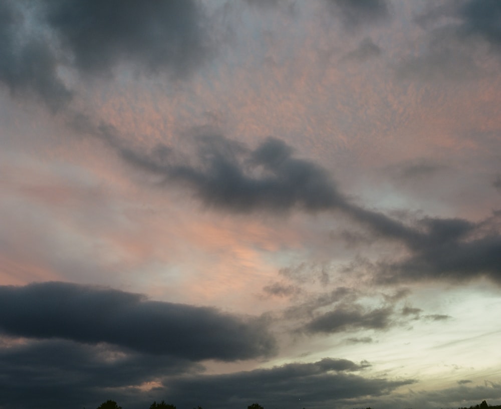 black clouds and blue sky