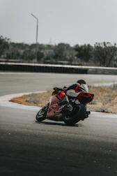 A rider practicing defensive driving techniques on a motorcycle.