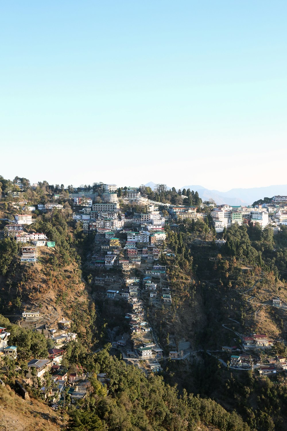 aerial view of city on mountain during daytime