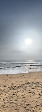 A tranquil beach scene with soft waves and golden sand.