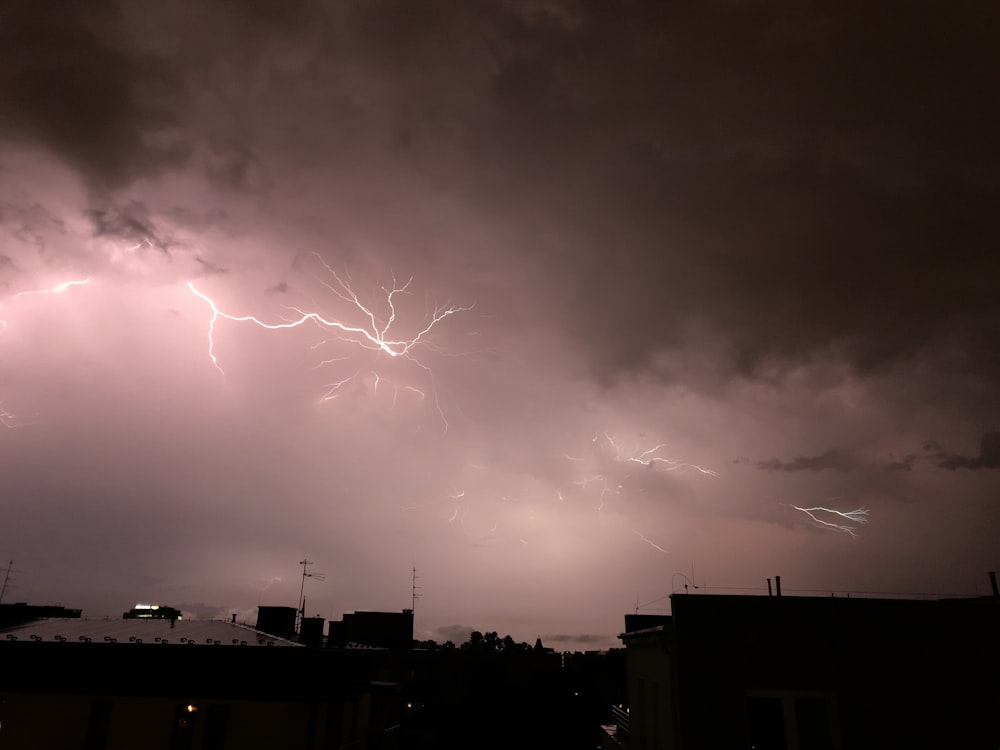 a large cloud filled with lots of lightning