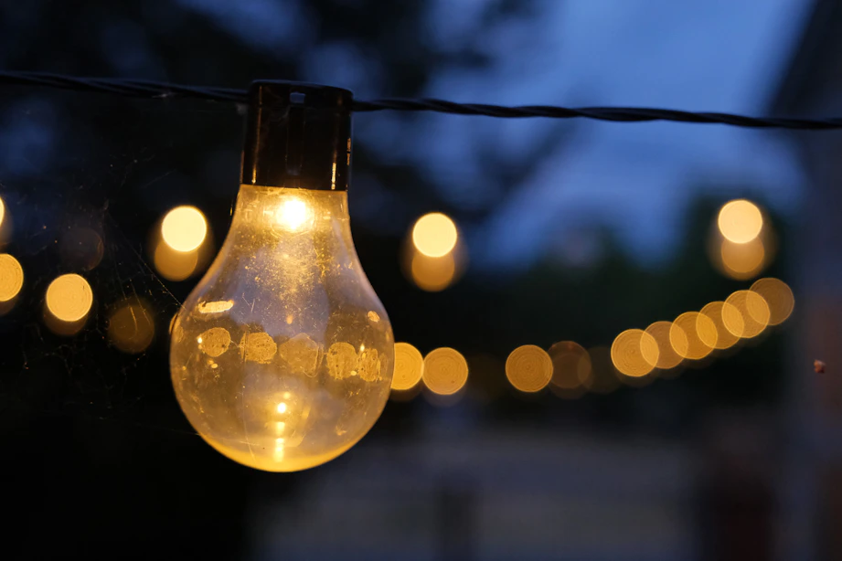 light bulb with bokeh lights