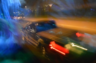 A cinematic still of an intense action scene with dynamic lighting and motion blur.