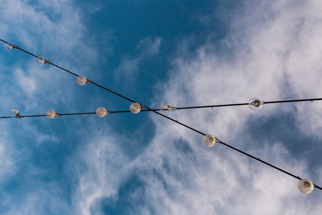 low angle photo of flock of birds perched on wire under blue sky during daytime