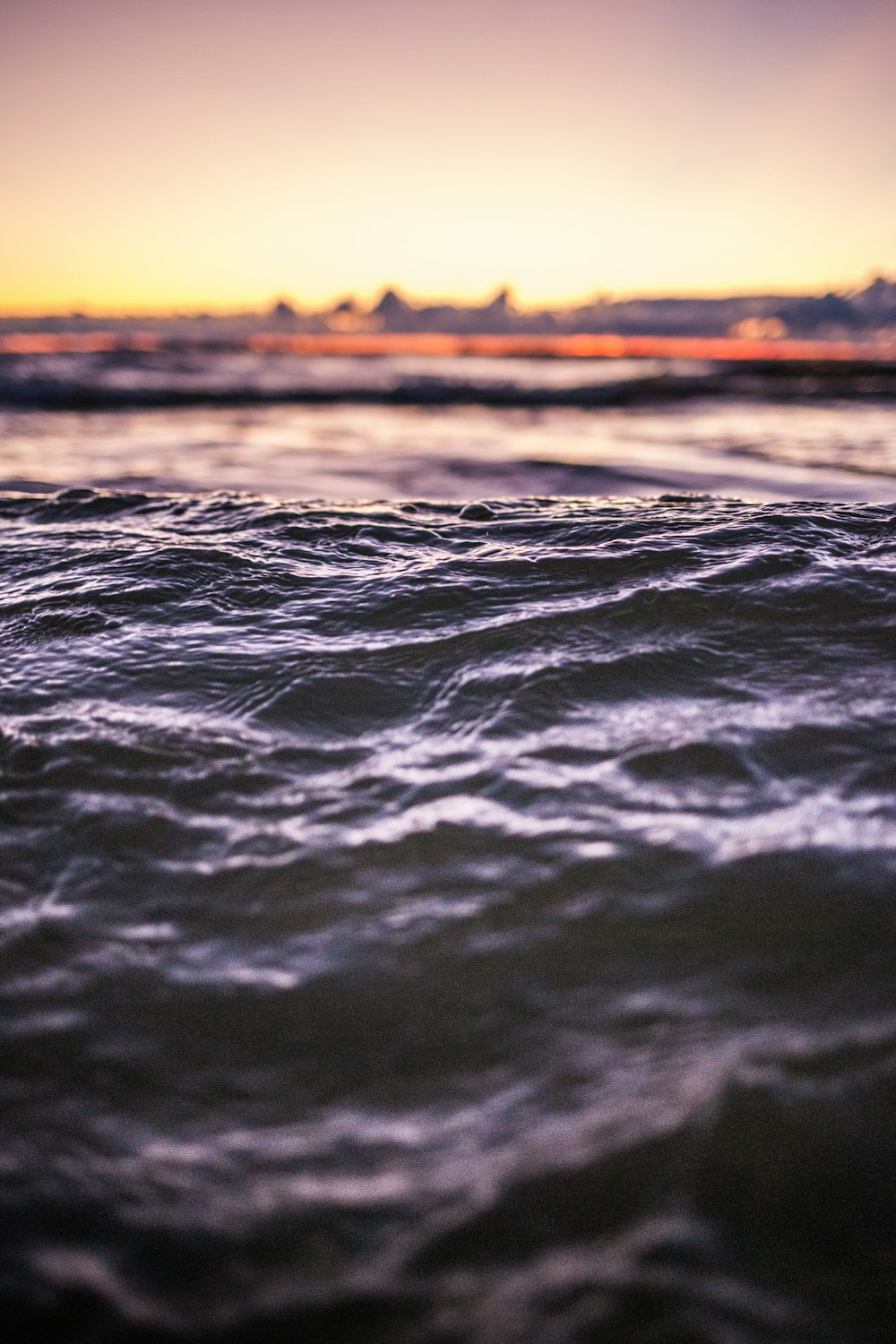 water waves during golden hour