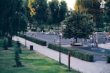 A community park with families enjoying outdoor activities.
