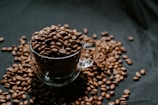 A creative sketch of coffee beans in a cup.