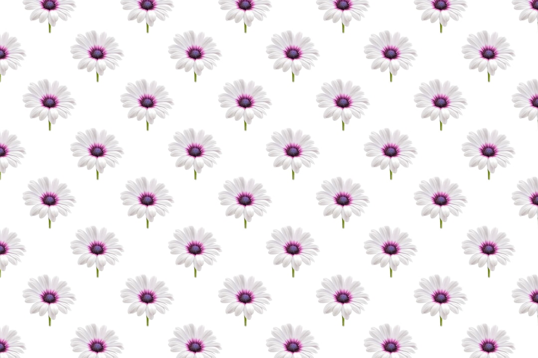 white and purple floral textile