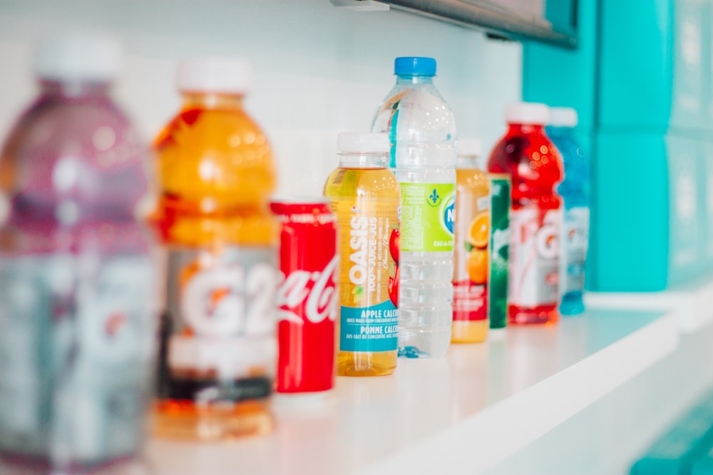 gatorade plastic bottle on white table