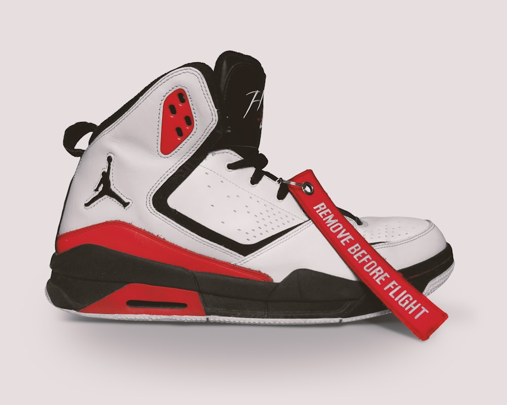white black and red air jordan 6 shoe