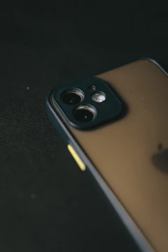 Close-up of the Galaxy S21 showing its camera module and screen.