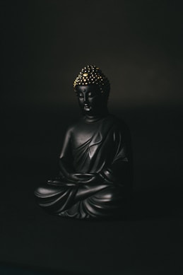 black and gold buddha figurine