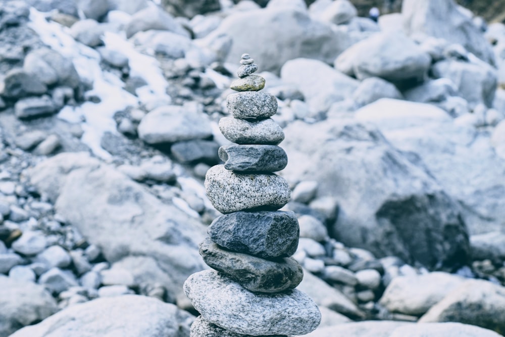 stack of gray stones during daytime