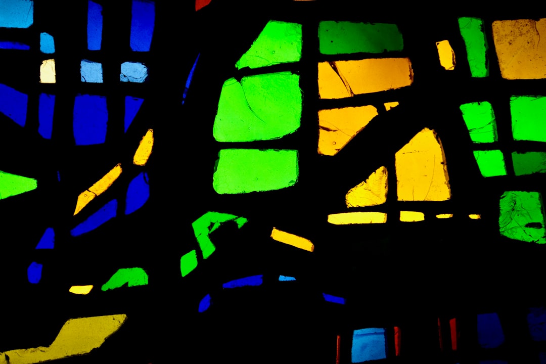 blue and yellow stained glass