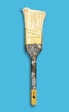 brown paint brush with blue background