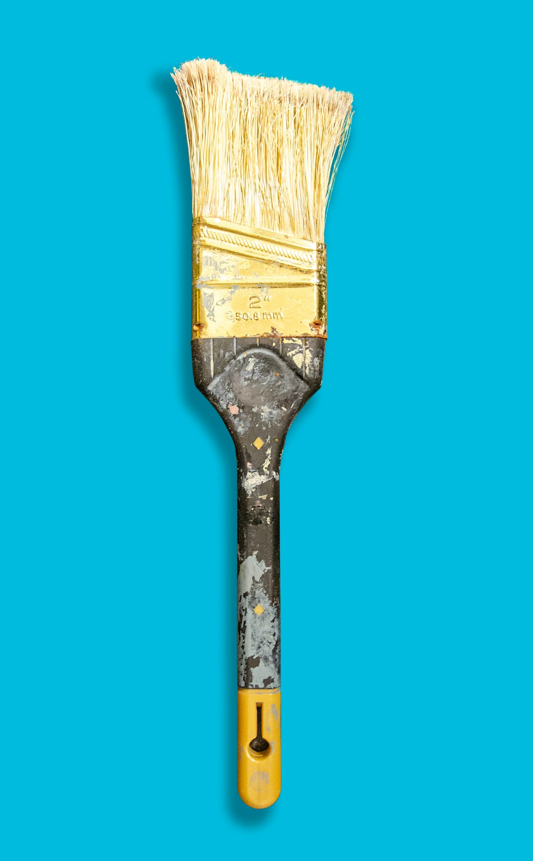  brown paint brush with blue background brush
