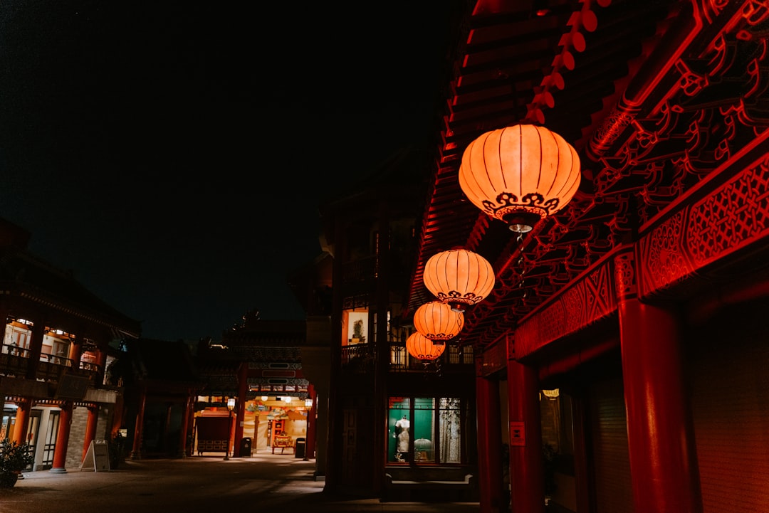 red and white paper lantern