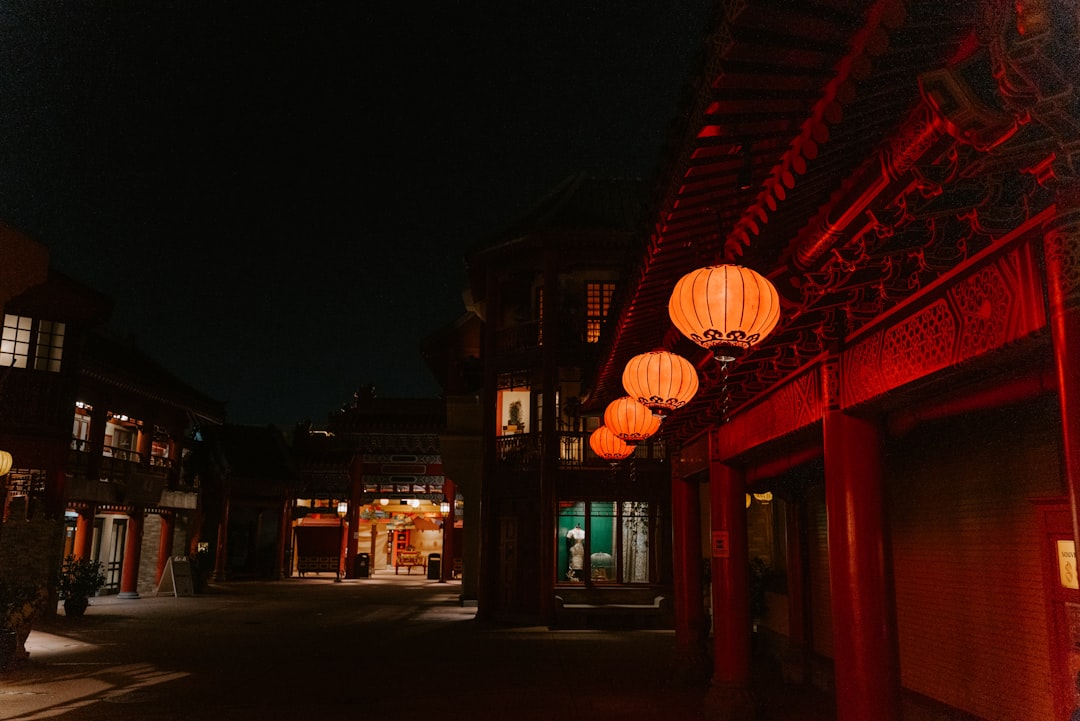 red and yellow chinese lanterns