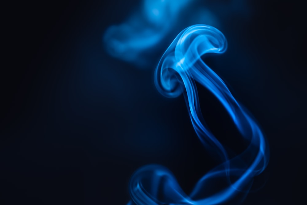 blue and white smoke illustration