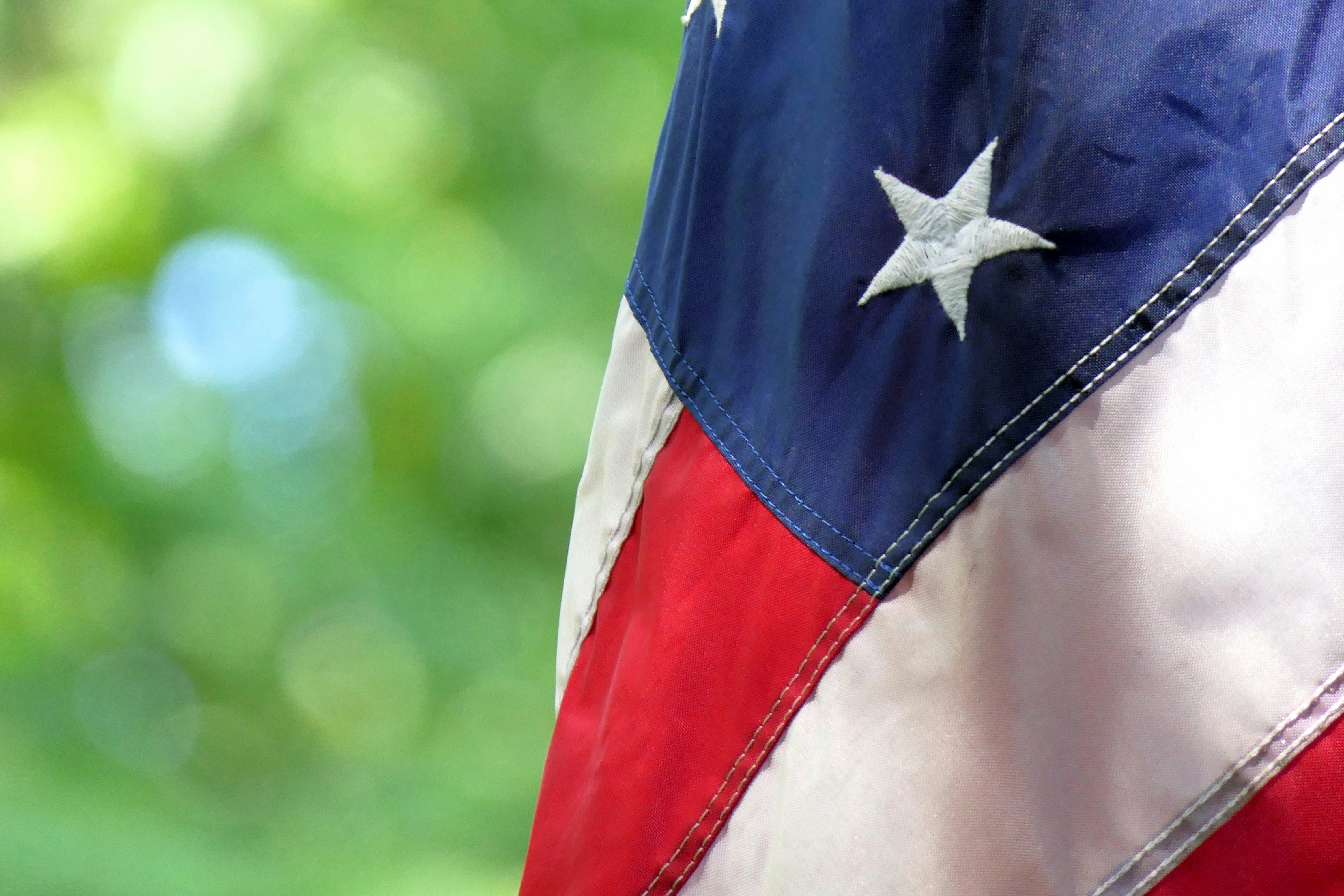 blue and red star flag