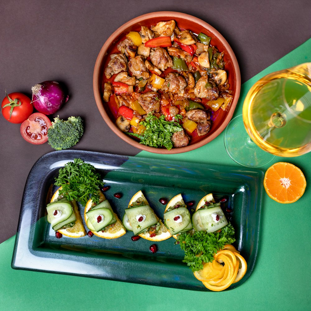 vegetable salad on white ceramic bowl