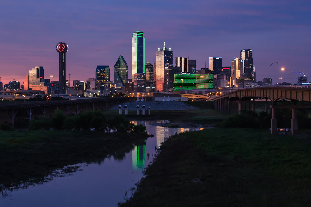 Dallas skyline at blue hour