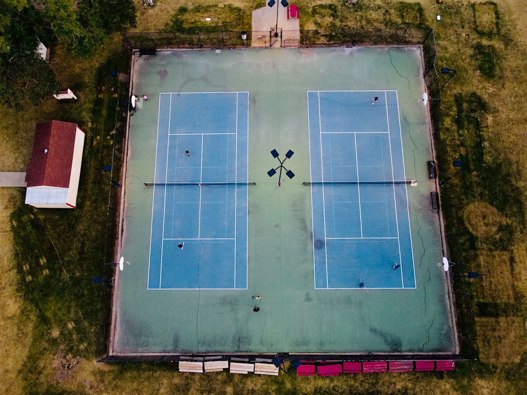 aerial view of swimming pool