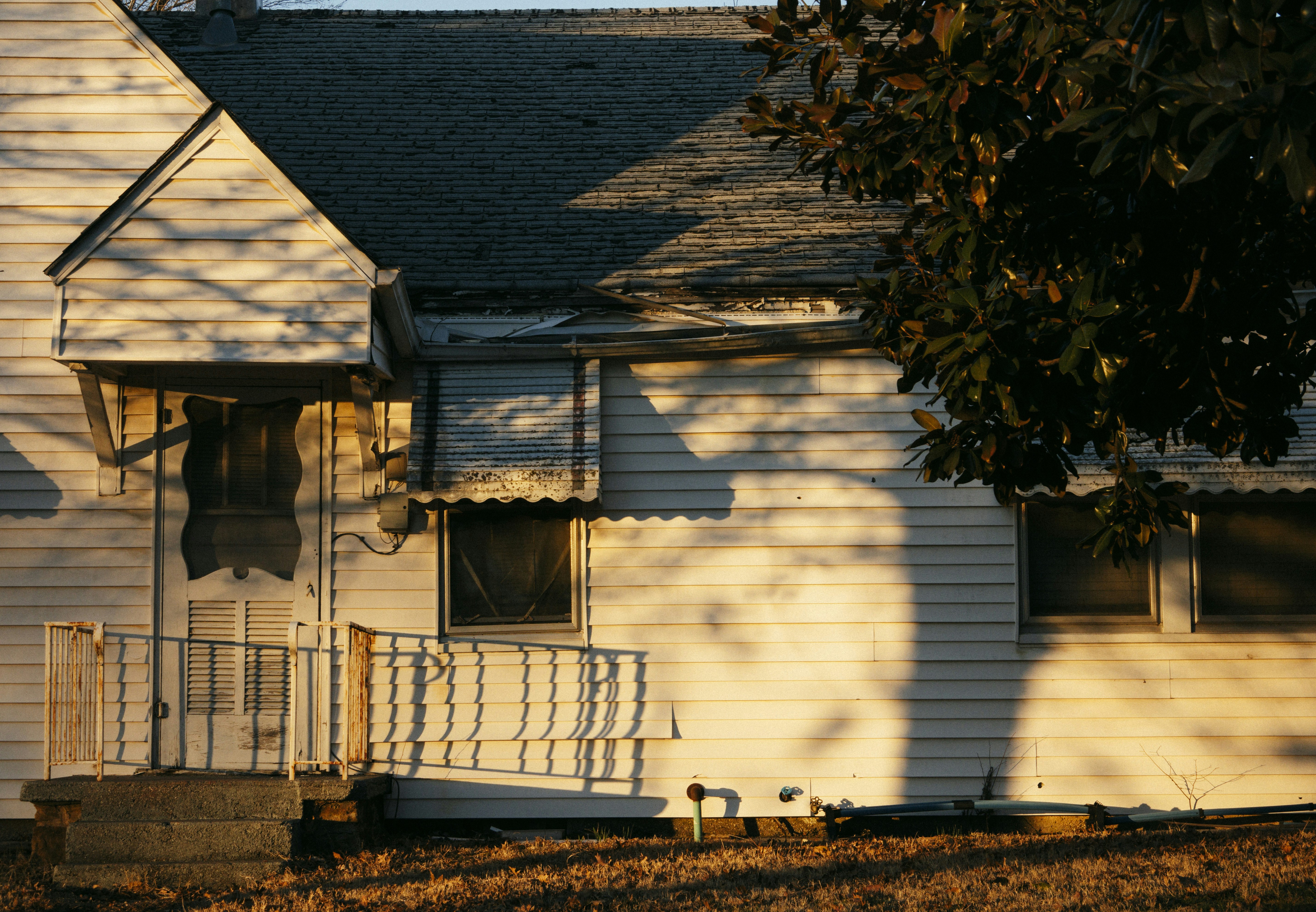 white and black wooden house