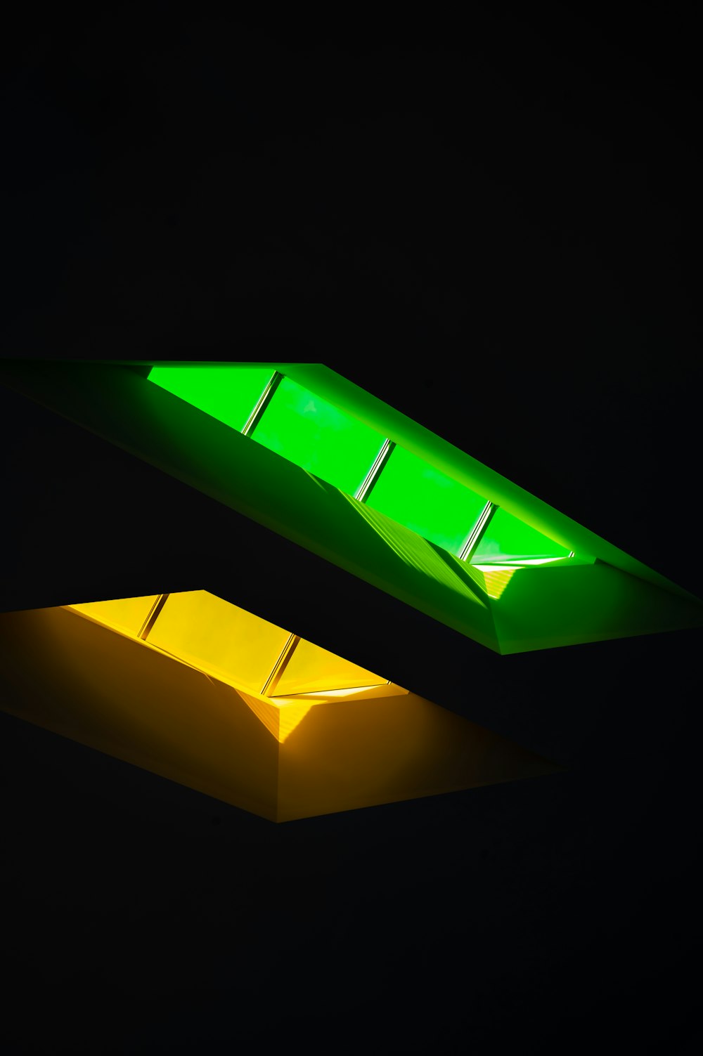 yellow and green light fixture