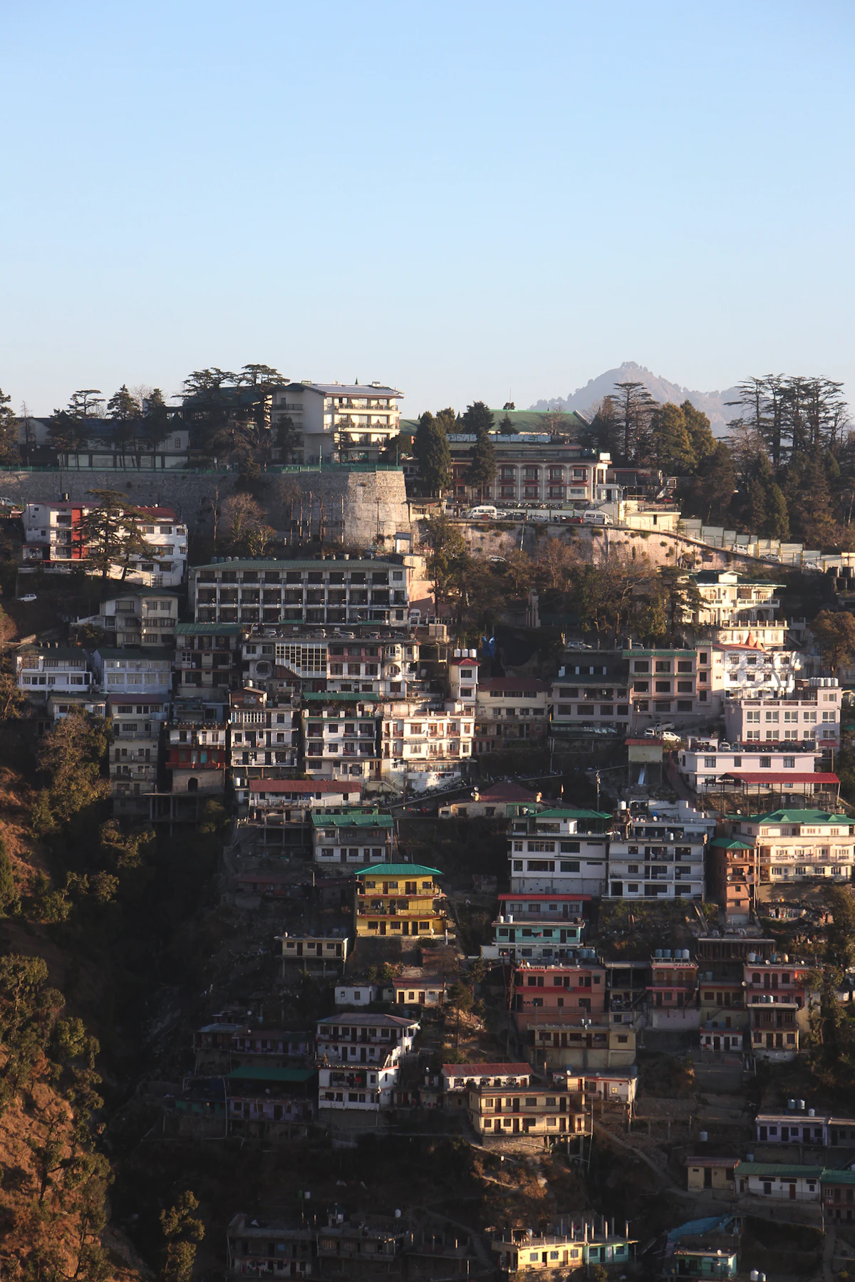 Aerial view of Dehradun city buildings in the Doon Valley during daytime